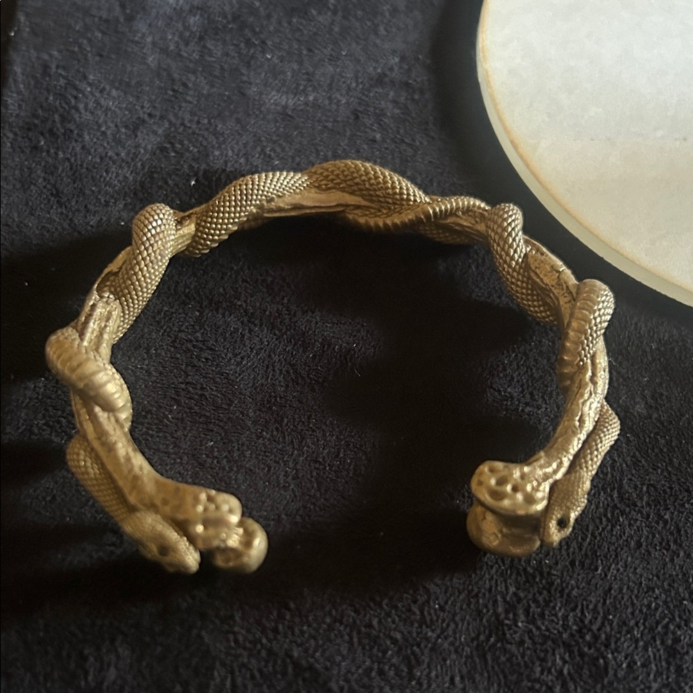Gold Snake Twist Cuff Bracelet - Unbranded